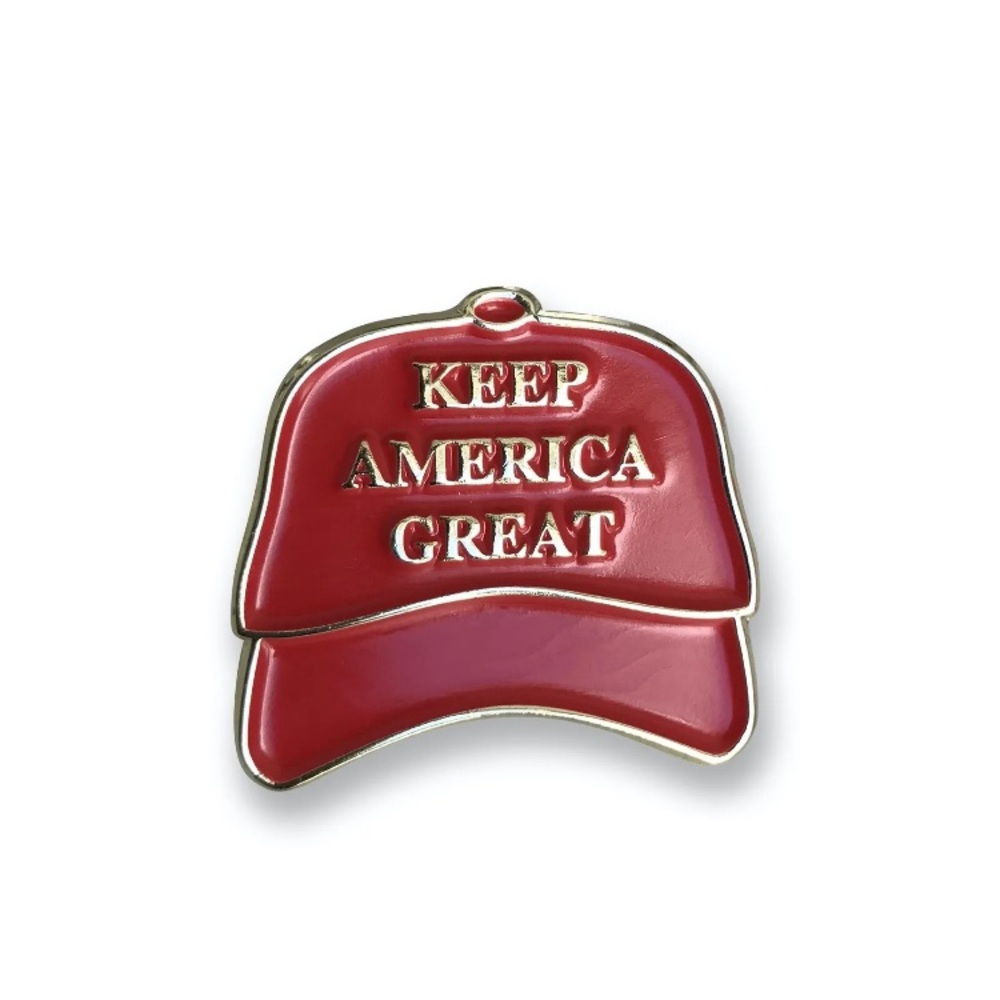 Enamel MAGA “Keep America Great” red hat pin - Donald Trump